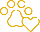 icon of a heart and paw